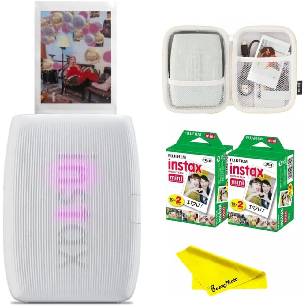 IMPRESORA FUJIFILM INSTAX MINI LINK 3 + PELÍCULA MINI 40HJ + ESTUCHE SET 3PZS | BLANCO ARCILLA