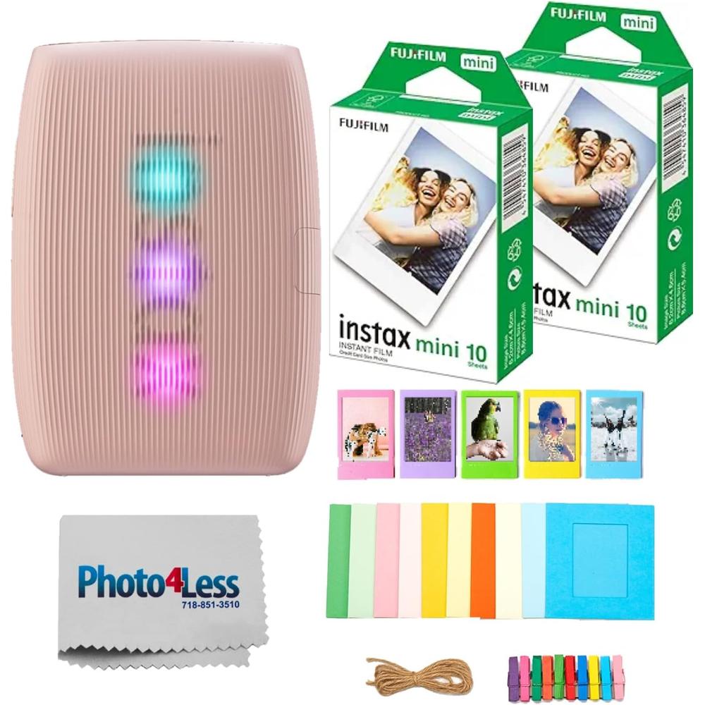 IMPRESORA FUJIFILM INSTAX MINI LINK 3 + PELÍCULA MINI 20HJ + MARCOS SET 4PZS | ROSA