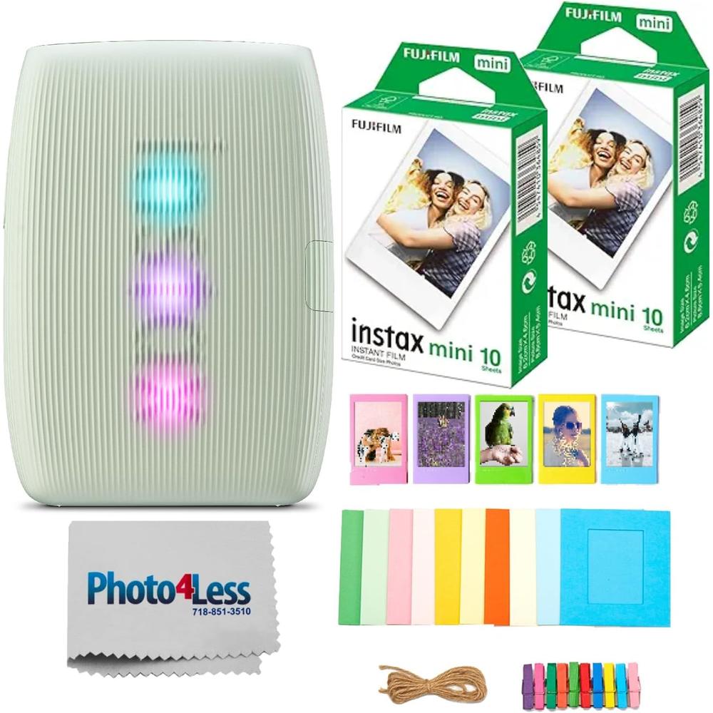 IMPRESORA FUJIFILM INSTAX MINI LINK 3 + PELÍCULA MINI 20HJ + MARCOS SET 4PZS | VERDE SALVIA