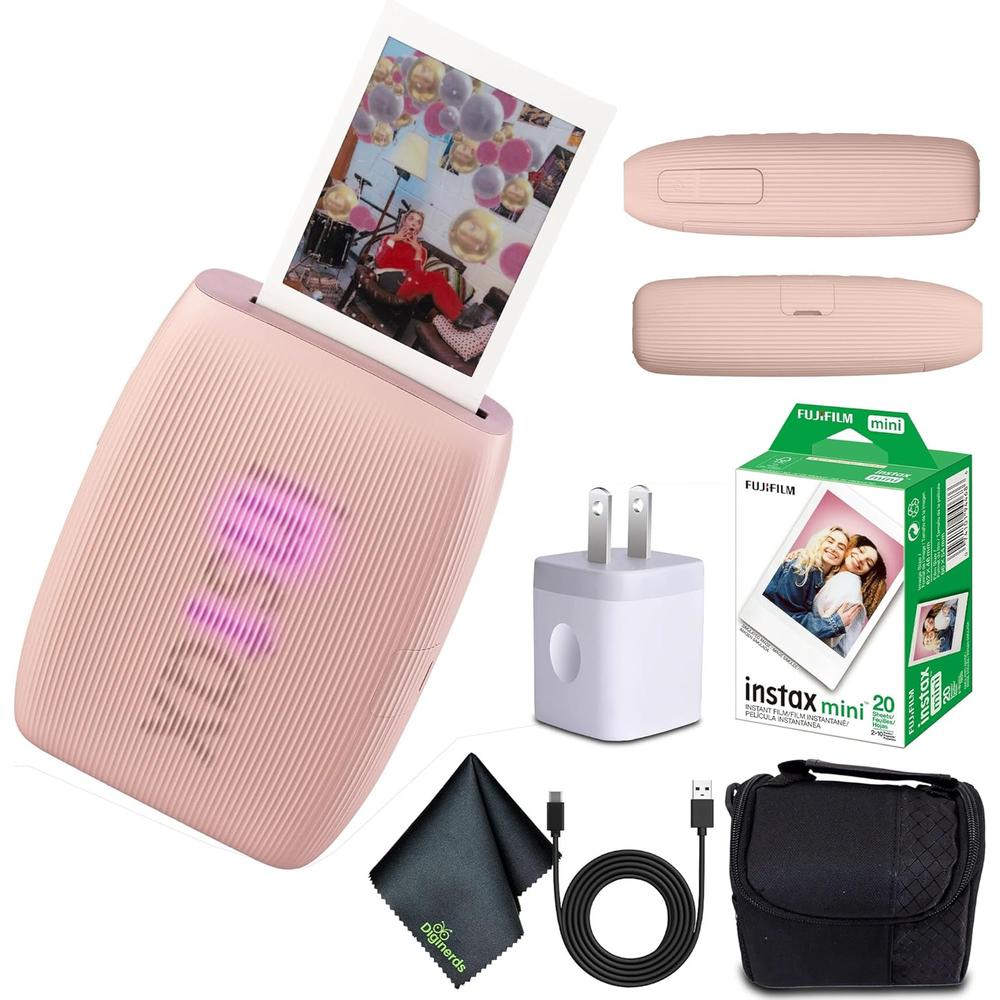 IMPRESORA FUJIFILM INSTAX MINI LINK 3 + PELÍCULA MINI 20HJ + BOLSO + USB SET 5PZS | ROSA