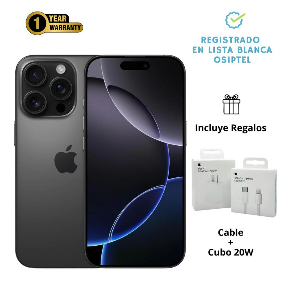 IPhone 16 Pro Max 256gb Black Titanium  Condición OPEN BOX A3084 - Batería 100