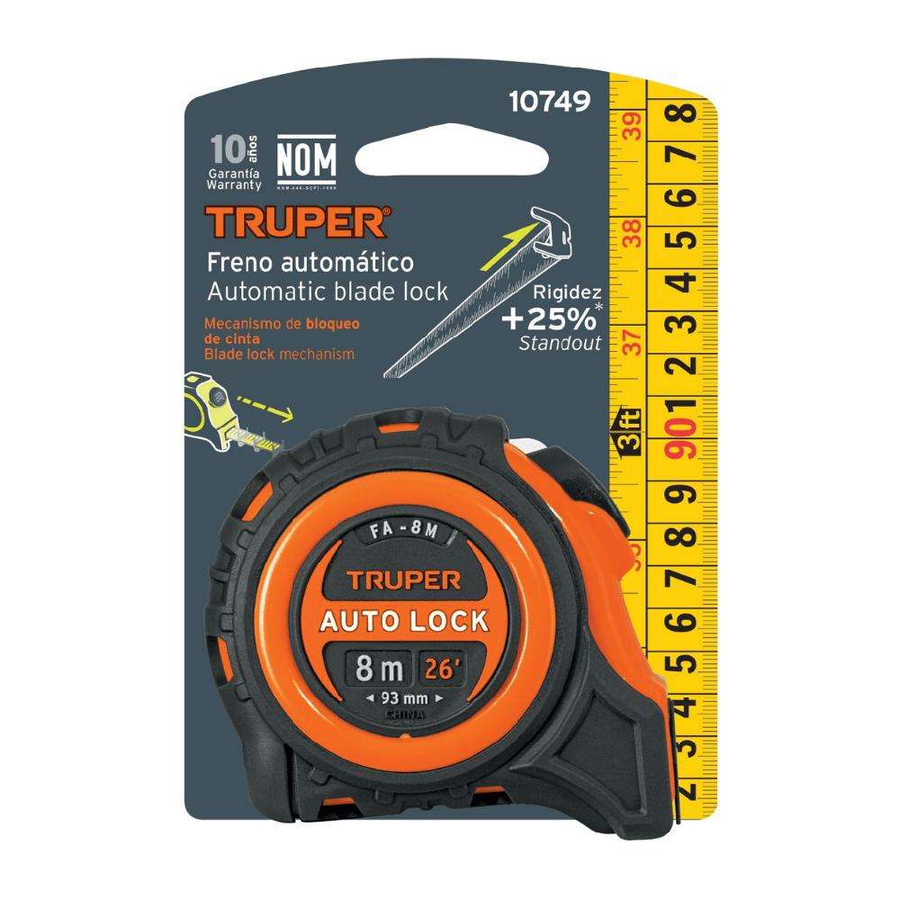 Cinta Metrica Wincha contra impactos 8 m cinta 25 mm TRUPER - 10749