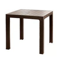 Mesa Cuadrada Roble para Terraza Modelo Ratán Color Marrón
