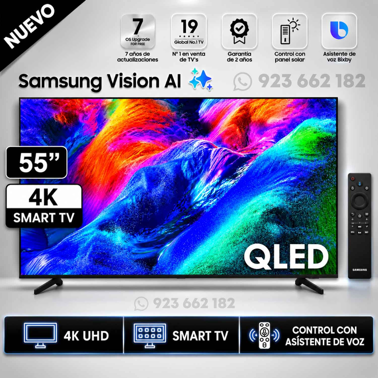 Televisor Samsung 55 Pulg  QLED Smart UHD 4K Vision Ai QN55Q7FAAGXPE - Modelo 2025