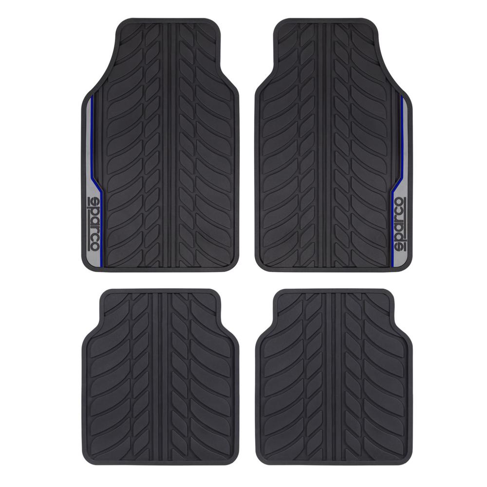 Alfombra para Auto PVC SPARCO SPF507BL Negro Azul 4 Piezas Antideslizante