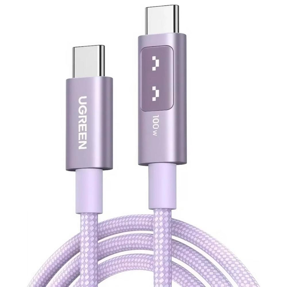 Cable Tipo C Ugreen L509 2M 100W PD Usb C Premium Pantalla Rosa