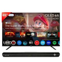 Combo TV Smart 65 pulgadas 4K QLED Aiwa Google TV AW65B4QSFG Mas Barra Aiwa AWSBH20 40W RMS