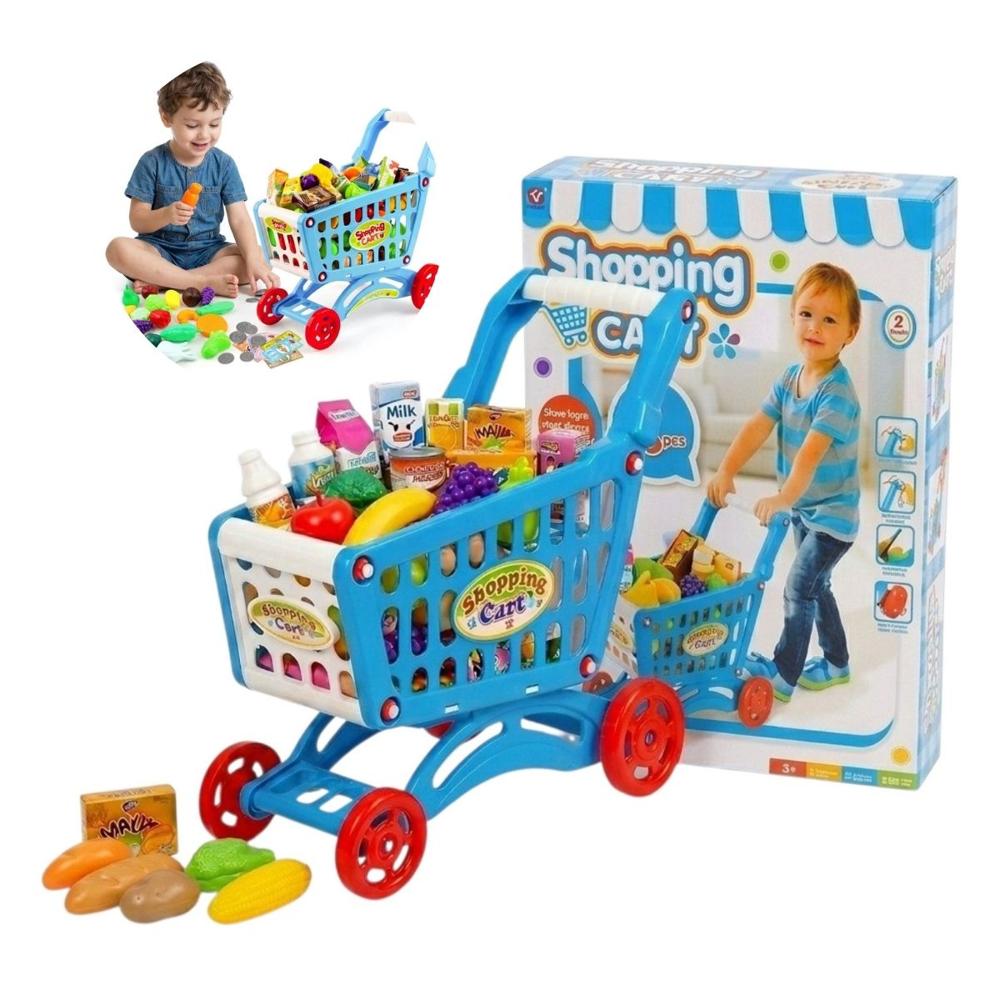 Juguete Carrito De Supermercado Con Accesorios 56 Piezas Para Niños