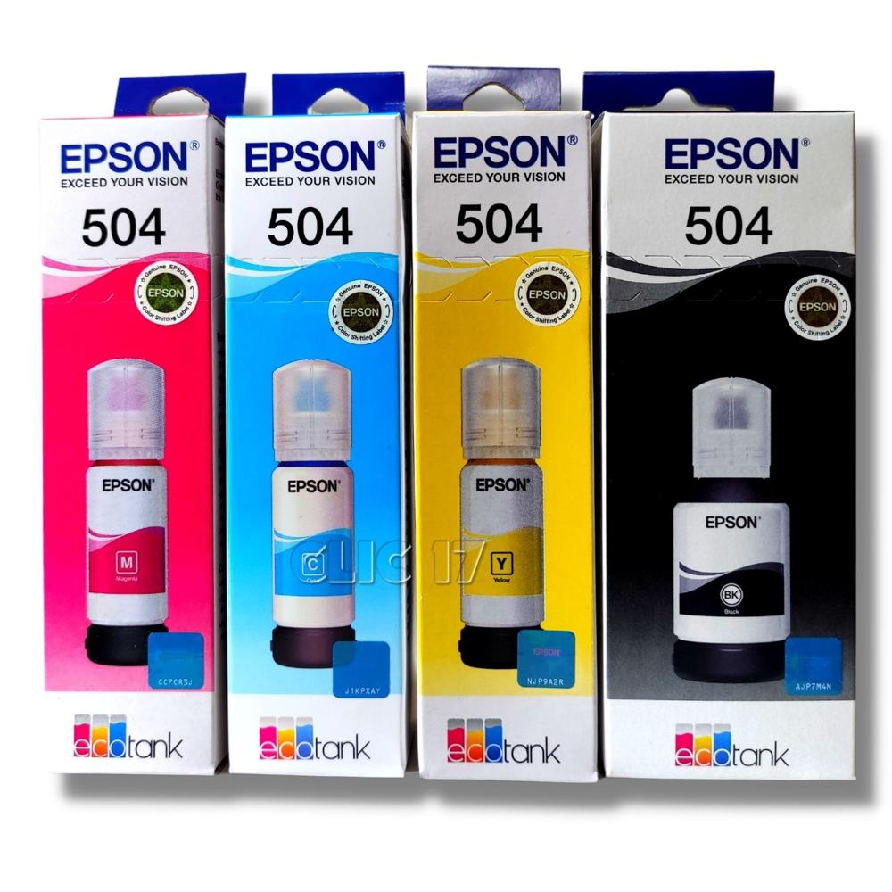 TINTA EPSON 504 X4 COLORES T504 ORIGINAL