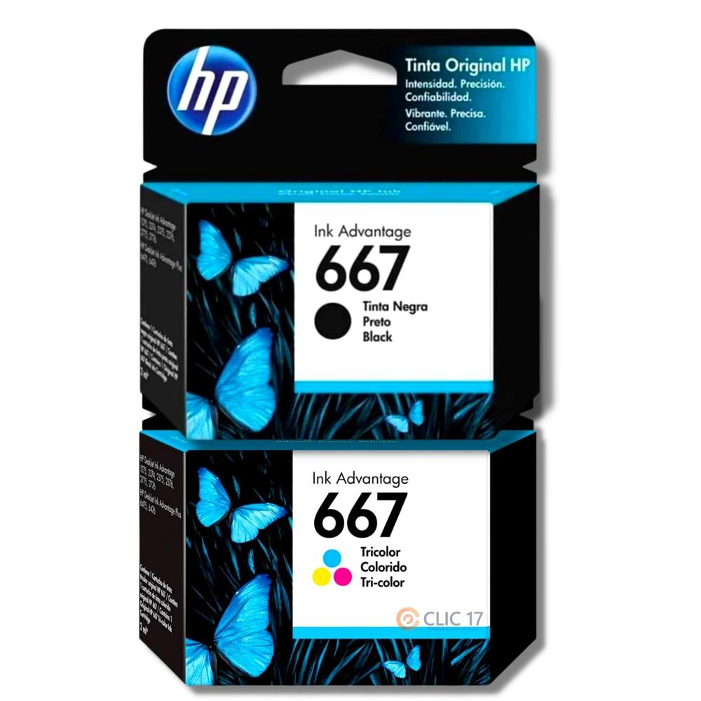 TINTA HP 667 NEGRO Y TRICOLOR ORIGINAL