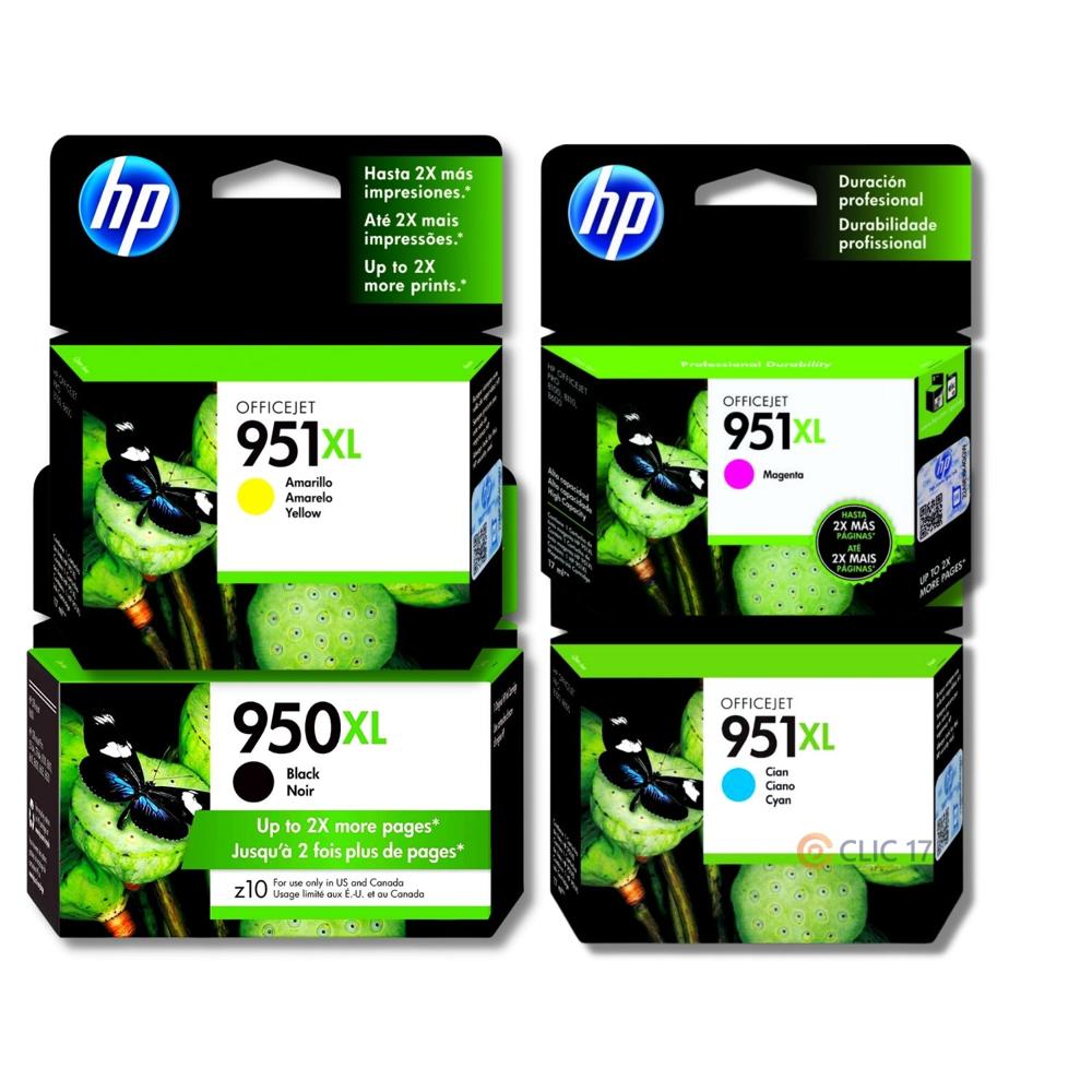 Kit Tinta HP 950XL, 951XL Cyan, Magenta, Amarillo, Negro Original