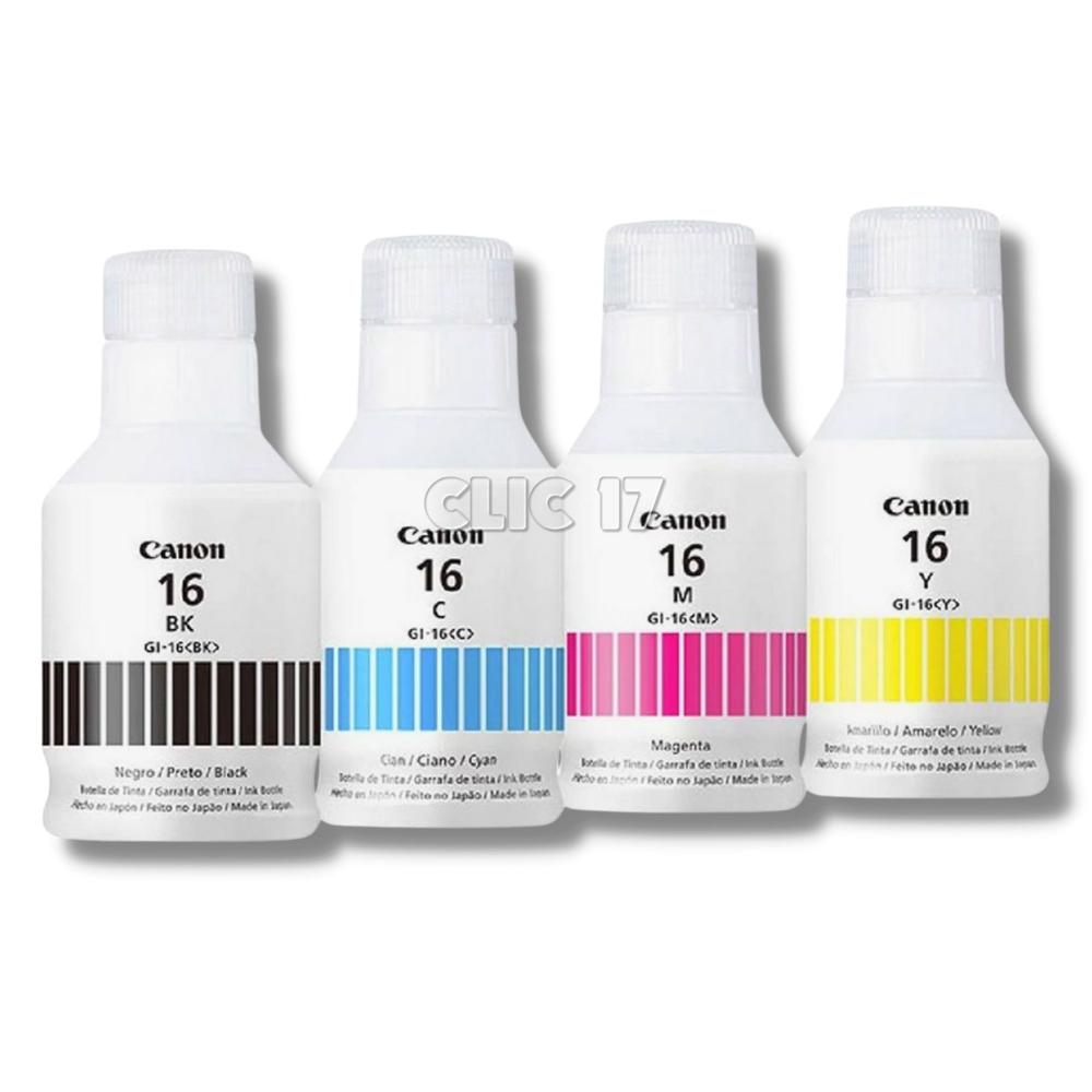 Kit Tinta Canon 16 Cyan, Magenta, Amarillo, Negro Original