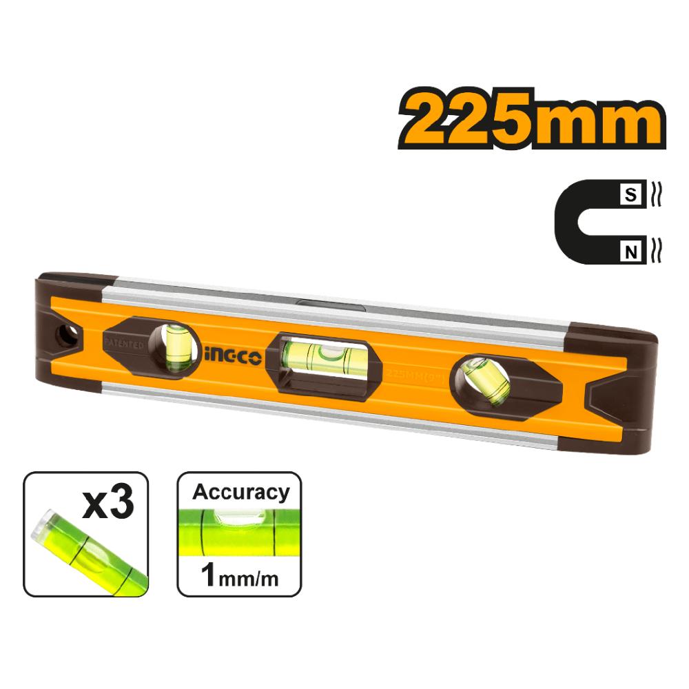 Mini Nivel Magnetico de 225mm INGCO HMSL01030