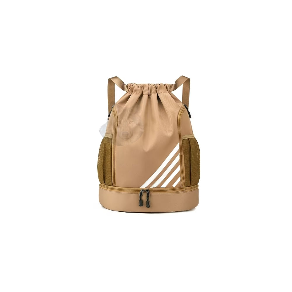 Mochila Deportiva Beige para Gimnasio y Multifuncional
