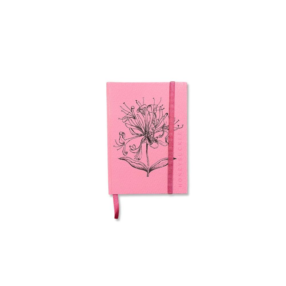 CUADERNO A6 BOLSILLO FLORES ROSA FUCSIA HONEYSUCKLE