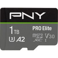 PNY microSDXC 1TB PRO Elite UHS-I V30 U3 A2 con Adaptador SD