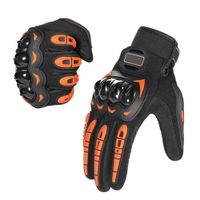 Guante para Motociclista Delivery Proteccion Nudillo y Palma Negro Talla L