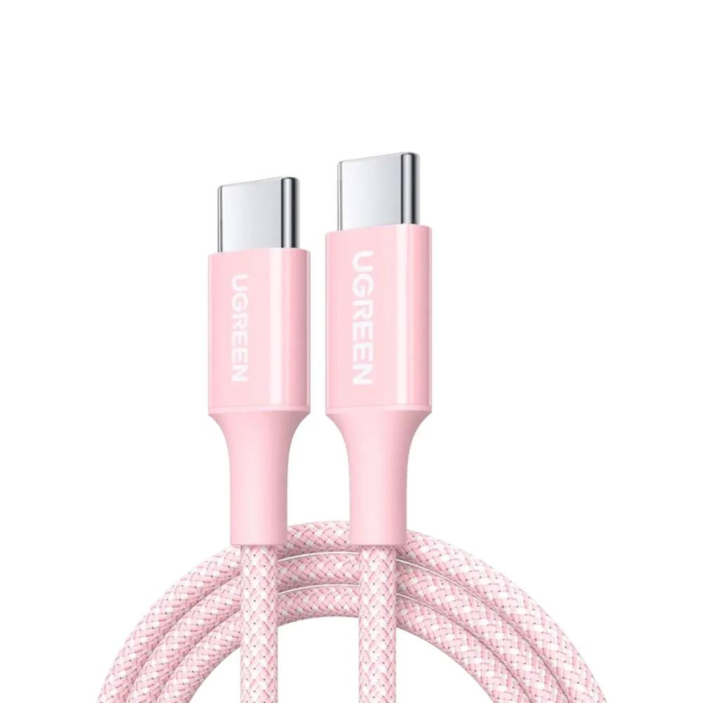 Cable USB-C a USB-C Ugreen 3A Carga Rápida PD 1M Trenzado Rosa 35441-L501