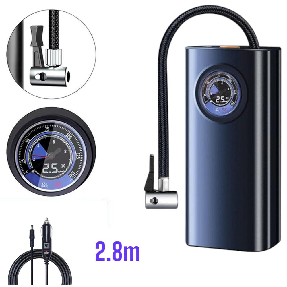 Inflador de Neumáticos Eléctrico Portátil Compresor 150 PSI con Cable y Adaptadores