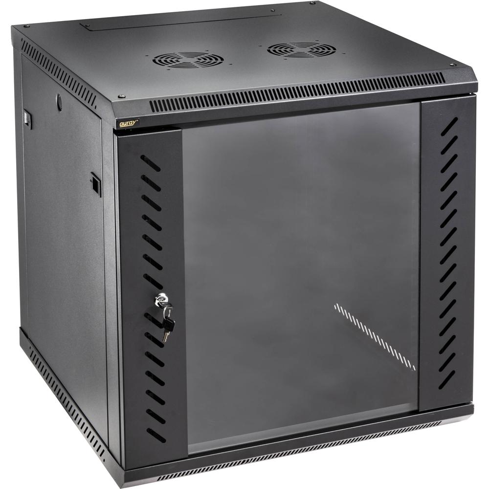 Auray Rack Servidor SVRK 450mm 12 RU - Acero, Montaje en Pared, Puerta con Ventana Transpa