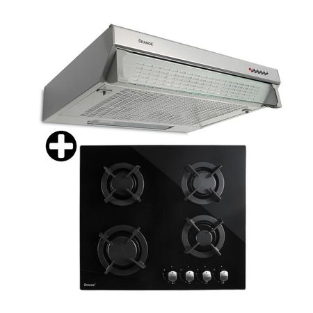 COMBO Cocina empotrable negra 60 cm + Campana Frontal 60 cm