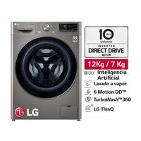 Lavaseca LG 12/7Kg WD12PVC3S6C AI DD Carga Frontal Platino