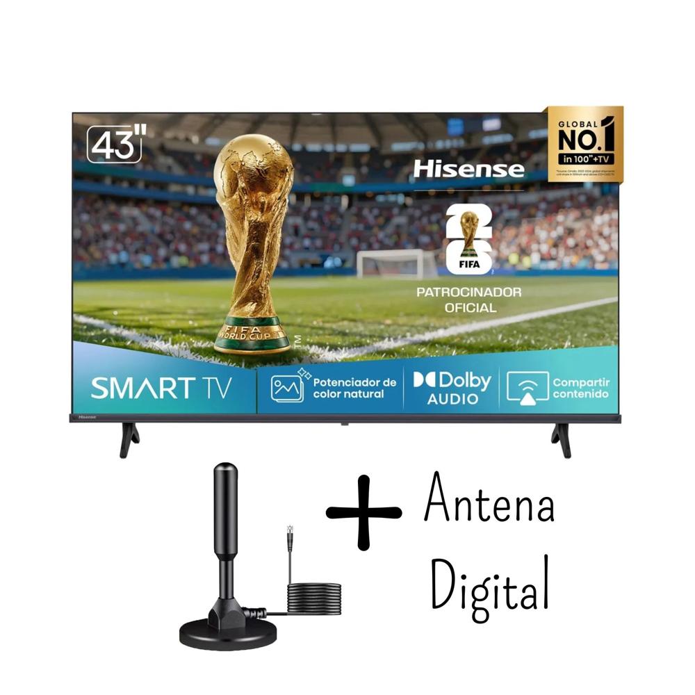 Televisor Hisense 43 Pulgadas FHD VIDAA 43A4NV - Antena Digital Nuevo modelo