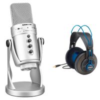 Samson G-Track Pro Kit de Grabación de Escritorio - Micrófono USB Multipatrón y Auricul