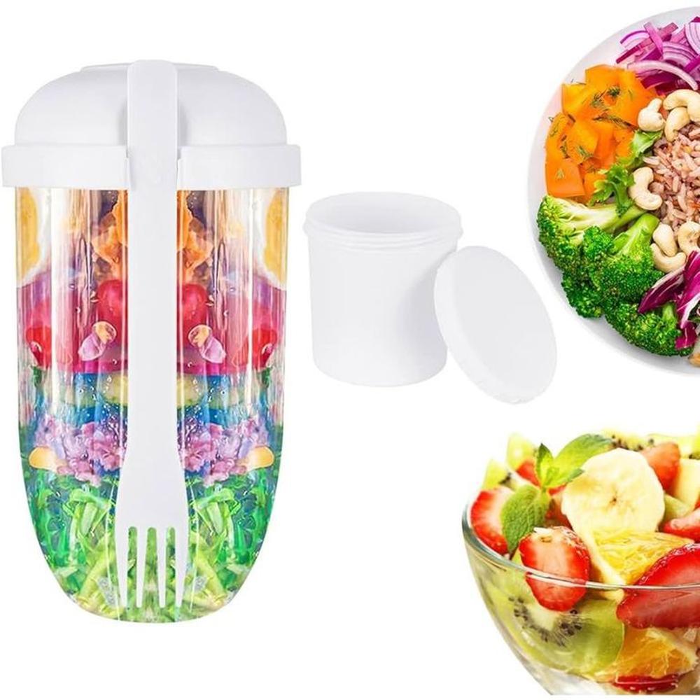 Contenedor Para Ensalada Con Tenedor