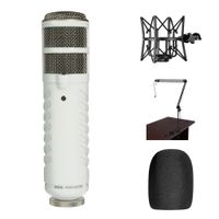 RODE Podcaster Studio Kit Micrófono USB con Soporte y Montura Antichoque