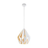 Lámpara Colgante EGLO Carlton 1 Acero Blanco/Oro Estilo Moderno