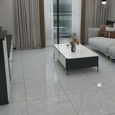 Piso Porcelanato Marmolizado Gris Seda 60x60cm 1.44m2 Orange