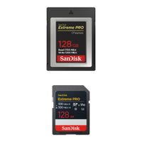 SanDisk Kit de Memoria 128GB Extreme PRO CFexpress Type B y UHS-II SDXC