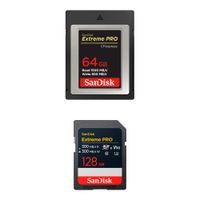 SanDisk Kit de Memoria 64GB Extreme PRO CFexpress Type B y 128GB Extreme PRO UHS-II SDXC