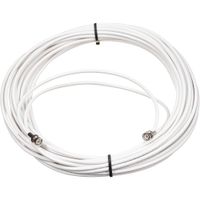 RF Venue RG8X Cable Coaxial 75' con Conectores BNC Macho Duales, Color Blanco