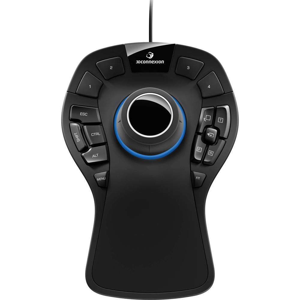 3Dconnexion SpaceMouse Pro Mouse 3D con 15 teclas programables, sensor 6DoF y reposamanos