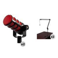 RODE PodMic Kit de Micrófonos Dinámicos para Podcasting de 2 Personas con Brazos de Tran