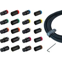 Cable Techniques Cable DIY Low-Profile XLR 3-Pin CT-LP-DIY-XL-10 con 10 Conectores Macho y