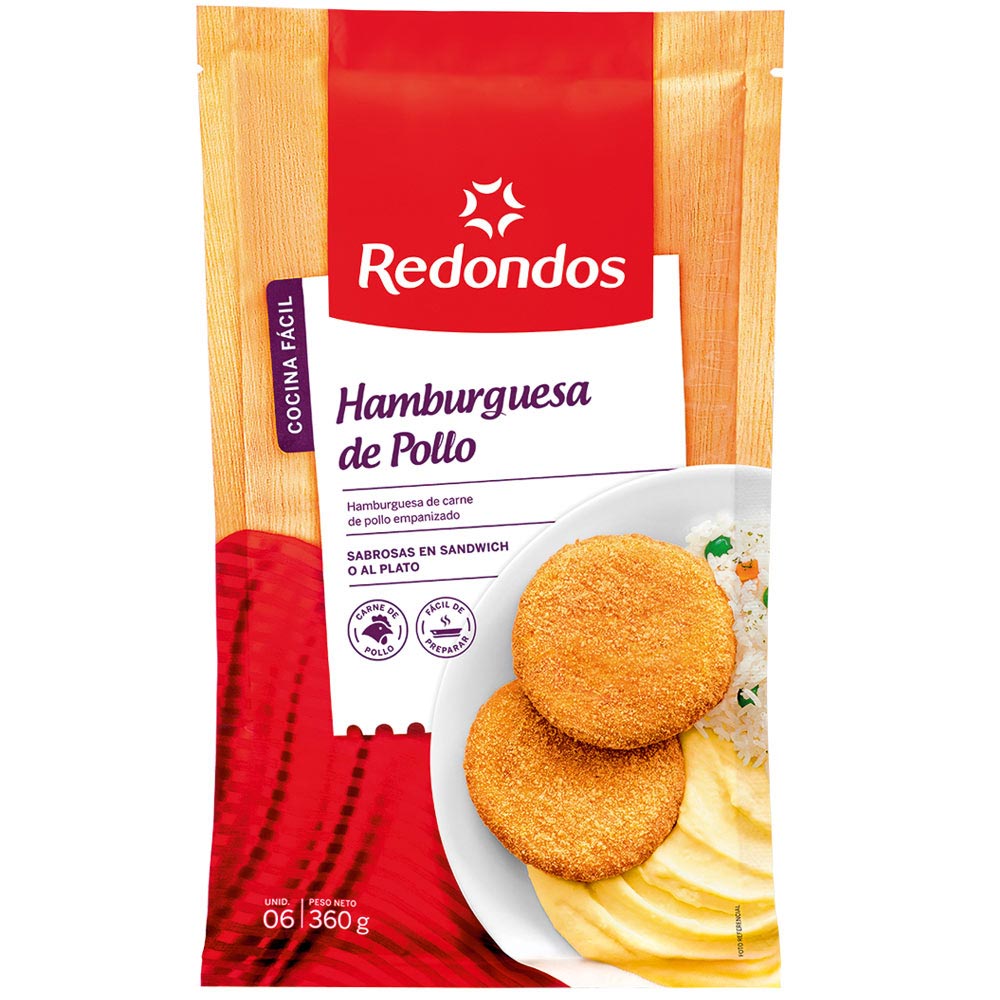 Hamburguesa de Pollo REDONDOS Bolsa 6un