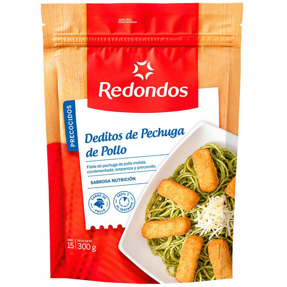 Deditos de Pechuga de Pollo REDONDOS Bolsa 15un