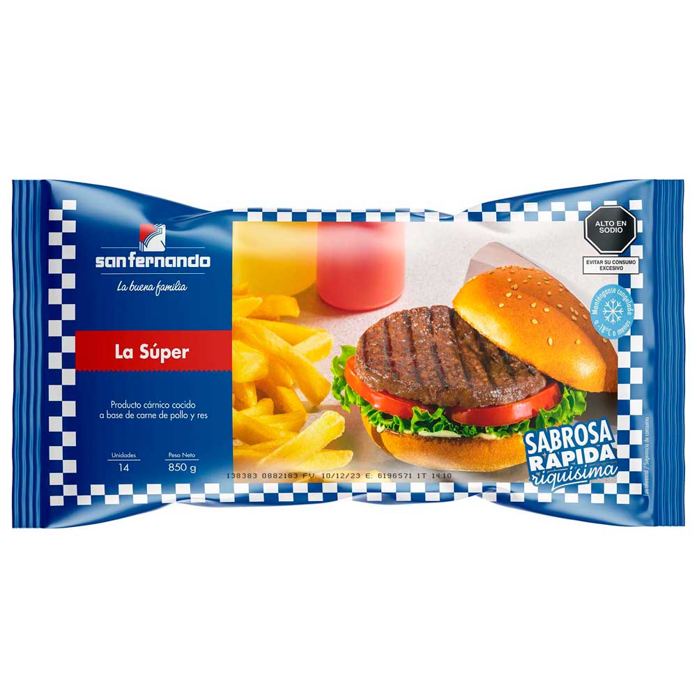 Hamburguesa de Carne La Super SAN FERNANDO Bolsa 1