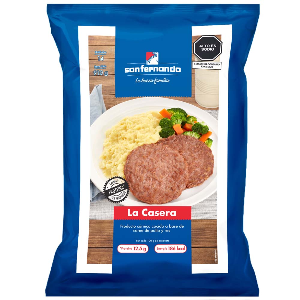 Hamburguesa de Carne La Casera SAN FERNANDO Bolsa 