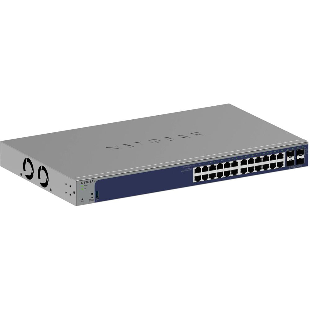 NETGEAR Switch Gestionado GS728TXv3 24 Puertos Gigabit con 4 Slots SFP+ y Capacidad de Con