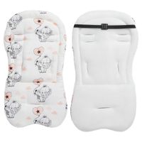 Cojín para Asiento de Cochecito de Bebé Elefantita con Globo de Corazón Rosa