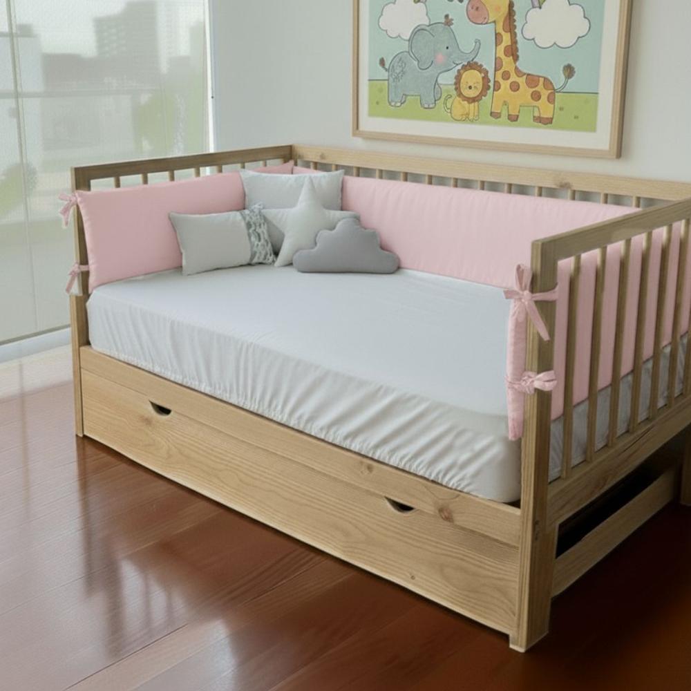 PROTECTORES LATERALES PARACHOQUES TALLA MONTESSORI 1.5 PLAZAS DISEÑO ROSADO