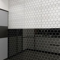 Pared Graficada Rombos Black 30x60cm 1.8m2 Orange