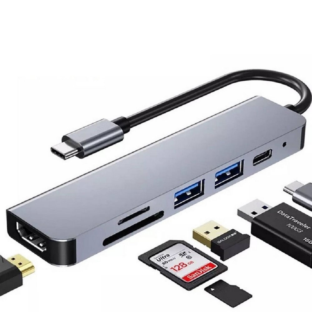 Hub Adaptador Tipo C 6 en 1 BYL-2010