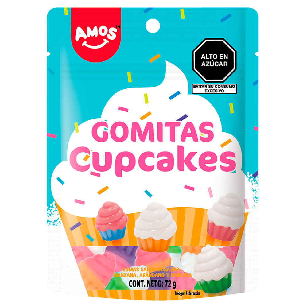 Gomitas 4D Cupcake AMOS Frutales Doypack 72g