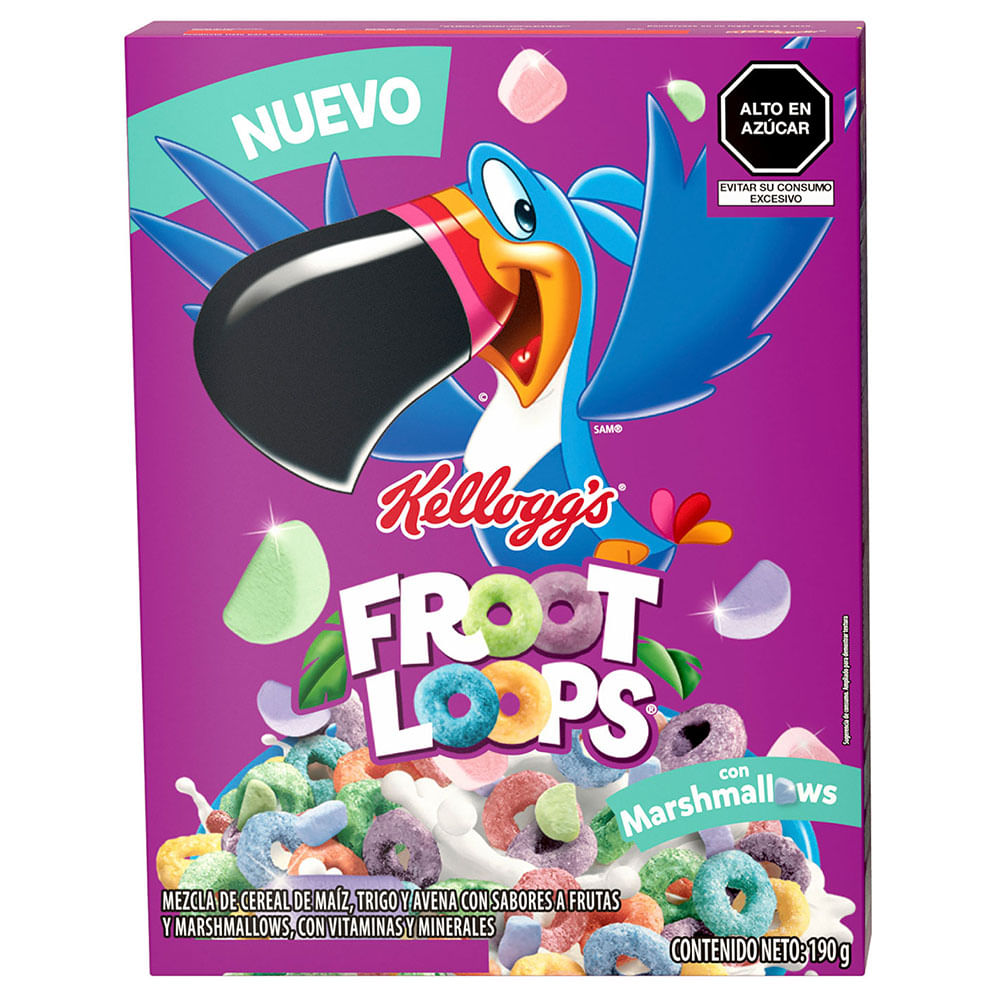 Cereal KELLOGGS Froot Loops Malvaviscos Caja 190g