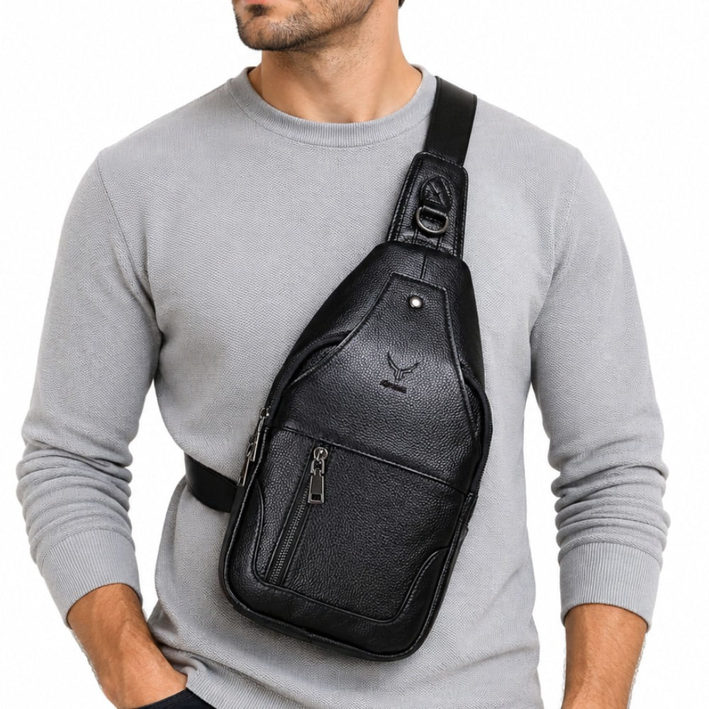PECHERA DE CUERO 7702 Negro